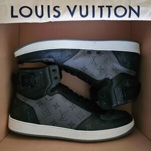 Louis Vuitton Eclipse Rivoli Monogram Black High-Top Sneakers Size 13 LV